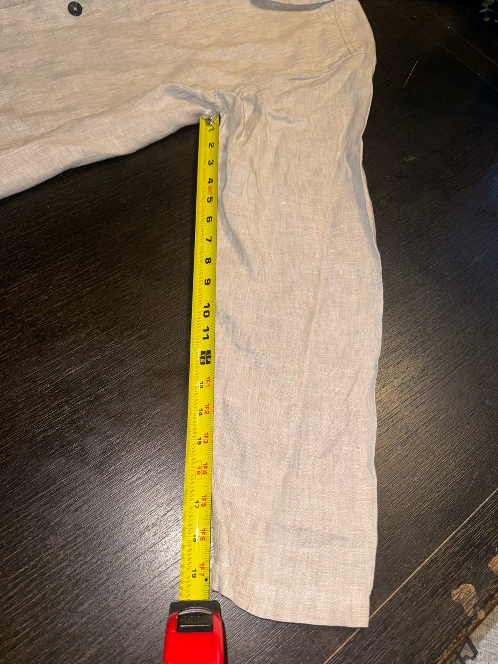 100% European Linen Chore Jacket Quince Natural Beige Lightweight - Picture 6 of 8